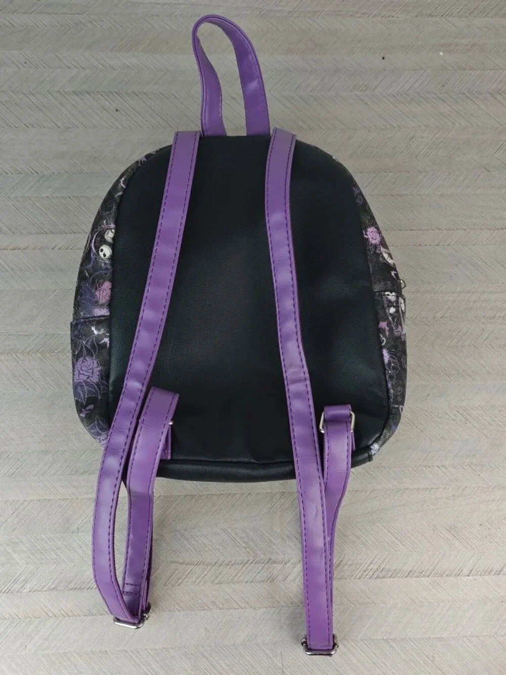 Nightmare Before Christmas Mini Backpack Faux Leather Gothic Black Purple
